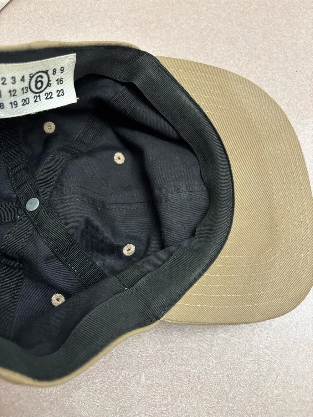 Maison Margiela MM6 Numerical Hat Baseball Cap Beige Strapback Streetwear